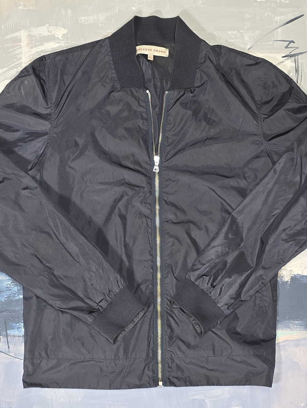 ORLEBAR BROWN FAIRLEY NAVY Nylon Bomber Jacket Mens Size L